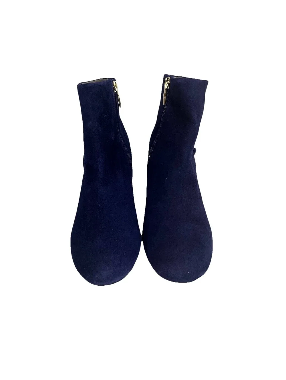 Rockport Total Motion Womens 7 Blue/Black Suede Bootie Boot Block Heel Ruffle